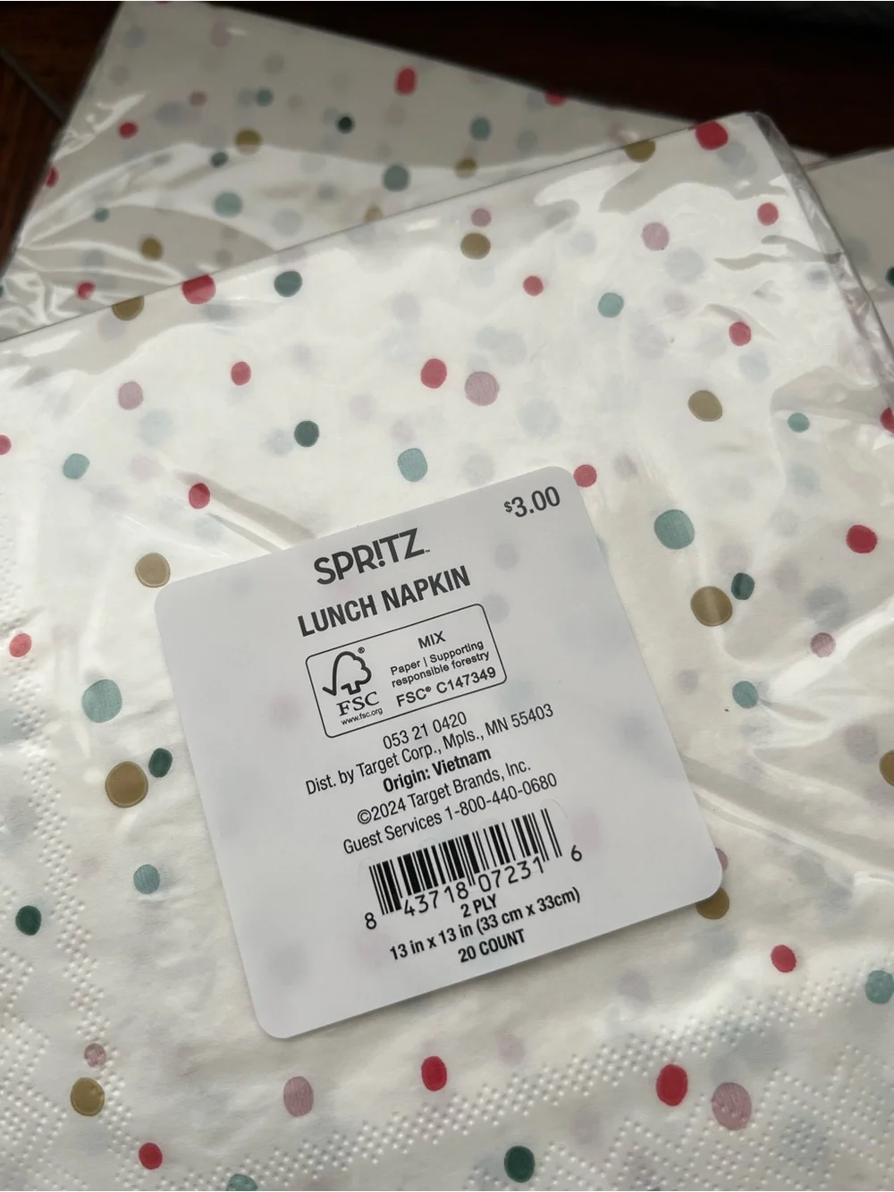 Spritz Multicolor Confetti Dots Napkins
